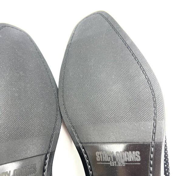 Stacy Adams‎ Mens Size 10.5M Black Studded Velvet Loafers Dress Shoes - Picture 12 of 14